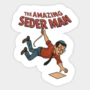 The Amazing Seder Man - Funny Jewish Holiday Passover Comic Book Sticker